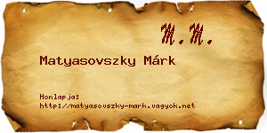 Matyasovszky Márk névjegykártya