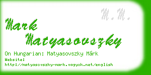 mark matyasovszky business card